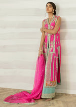 Hot Pink Embroidered Raw Silk Salwar Kameez (3-Piece) - Image 6