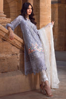 Pakistani Mauve Embroidered Raw Silk Salwar Kameez (3-Piece) - Image 4