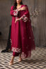 Magenta Embroidered Korean Raw Silk Salwar Kameez (3-Piece) - Image 5