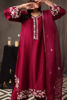 Magenta Embroidered Korean Raw Silk Salwar Kameez (3-Piece) - Image 6