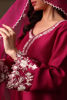 Magenta Embroidered Korean Raw Silk Salwar Kameez (3-Piece) - Image 9