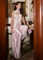 Pakistani Blush Embroidered Raw Silk Salwar Kameez (3-Piece) - Image 2