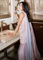 Pakistani Blush Embroidered Raw Silk Salwar Kameez (3-Piece) - Image 4