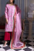 Pakistani Shocking Pink Embroidered Korean Raw Silk Salwar Kameez (3-Piece) - Image 3