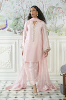 Pakistani Rose Pink Embellished Sheesha Silk Salwar Kameez (3-Piece) - Image 2