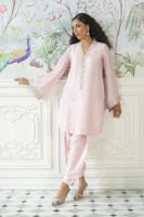 Pakistani Rose Pink Embellished Sheesha Silk Salwar Kameez (3-Piece) - Image 5