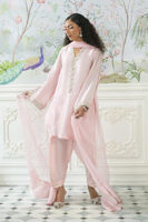 Pakistani Rose Pink Embellished Sheesha Silk Salwar Kameez (3-Piece) - Image 8