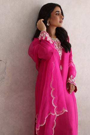 Hot Pink Aari Embroidered Silk Salwar Kameez (3-Piece) - Image 6
