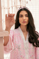 Pakistani Baby Pink Digital Print Pure Silk Salwar Kameez (3-Piece) - Image 4