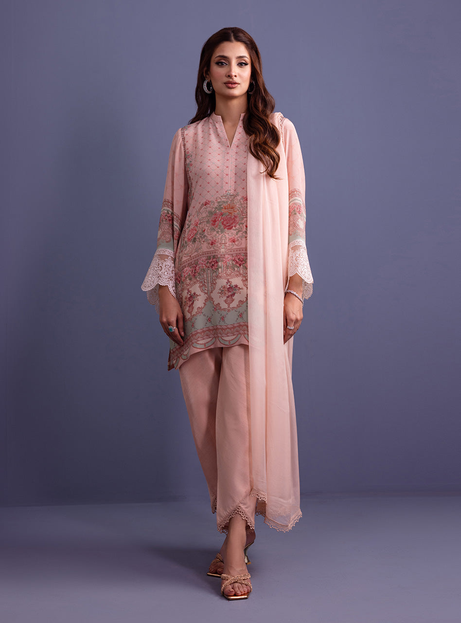 Blush Pink Embroidered Pure Silk Salwar Kameez (3-Piece) - Image 2