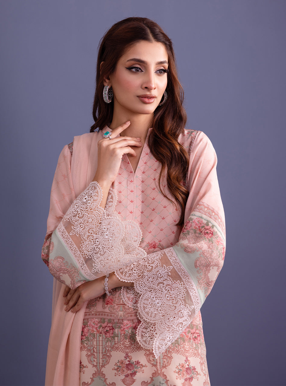Blush Pink Embroidered Pure Silk Salwar Kameez (3-Piece) - Image 5