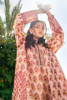 Peach Digital Printed Long Shirt with Silk Dupatta (2-Piece) - Image 8