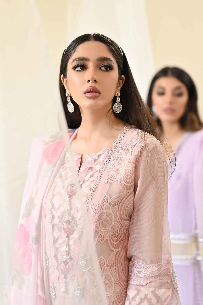 Pakistani Blush Pink Embroidered Silk Salwar Kameez (2-Piece) - Image 6
