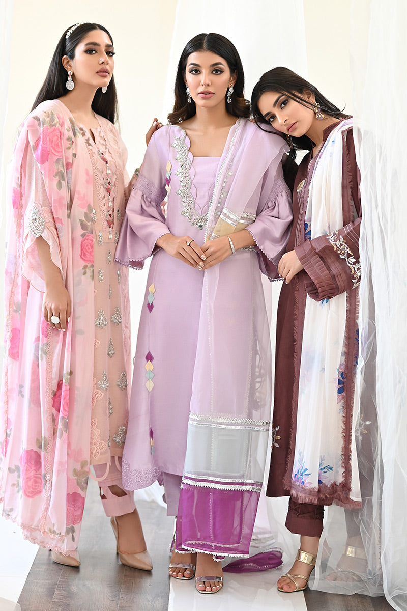 Pakistani Blush Pink Embroidered Silk Salwar Kameez (2-Piece) - Image 7