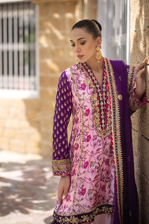 Pakistani Pink Handcrafted Silk Salwar Kameez (3-Piece) - Image 3