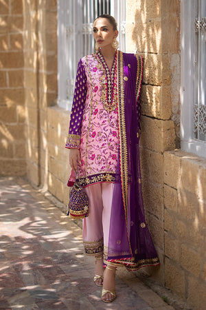 Pakistani Pink Handcrafted Silk Salwar Kameez (3-Piece) - Image 5