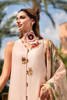 Pakistani Salmon Pink Hand-Embroidered Slim-Fit Kameez (3-Piece) - Image 6