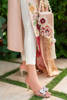 Pakistani Salmon Pink Hand-Embroidered Slim-Fit Kameez (3-Piece) - Image 9