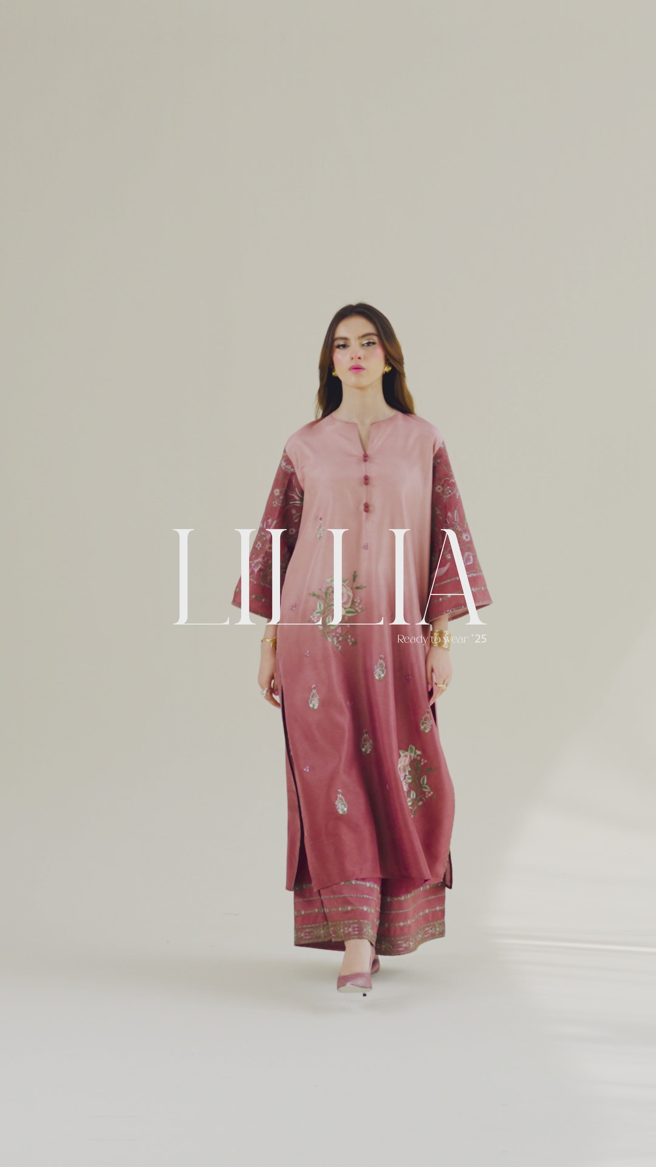 Blush Ombre Embroidered Tassel Silk Salwar Kameez (3-Piece) - Image 15
