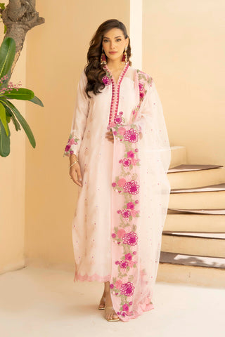 Blush Pink Embroidered Viscose Salwar Kameez (3-Piece) - Image 2