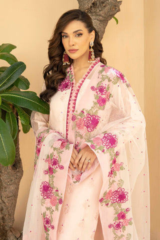 Blush Pink Embroidered Viscose Salwar Kameez (3-Piece) - Image 4