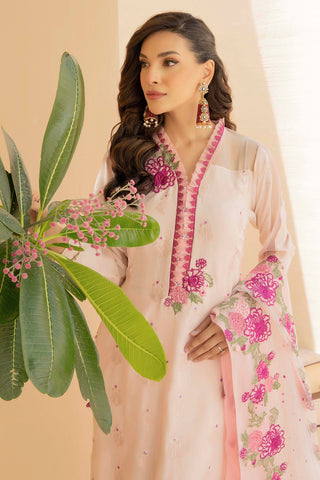 Blush Pink Embroidered Viscose Salwar Kameez (3-Piece) - Image 8