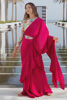 Magenta Silk Saree with Floral Blouse (2-Piece) - Image 3