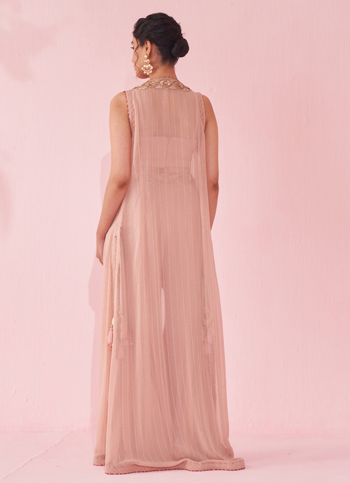 Blush Pink Embroidered Sharara Set (3-Piece) - Image 4