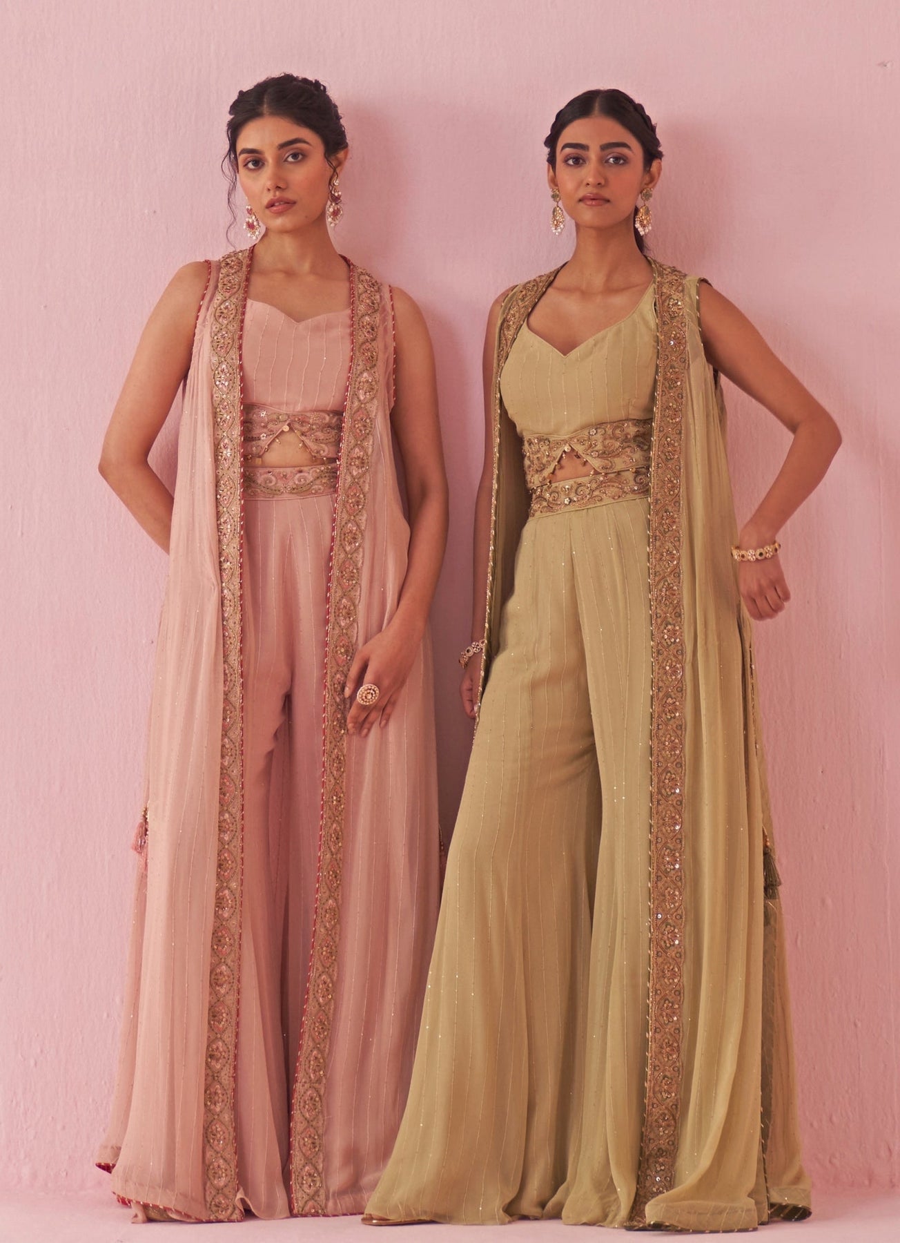 Blush Pink Embroidered Sharara Set (3-Piece) - Image 5