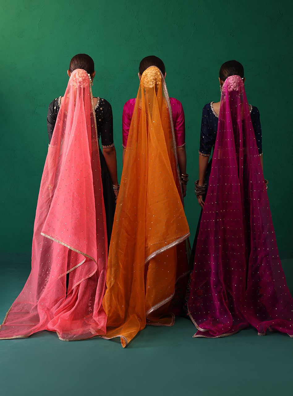 Fuchsia Embroidered Rawsilk Sharara Set (3-Piece) - Image 15