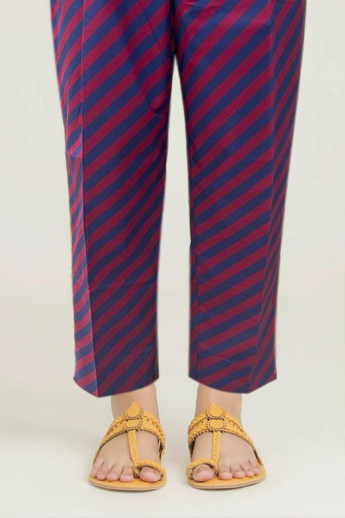Pakistani Magenta and Navy Digital Printed Cotton Trouser (1-Pc) - Image 1