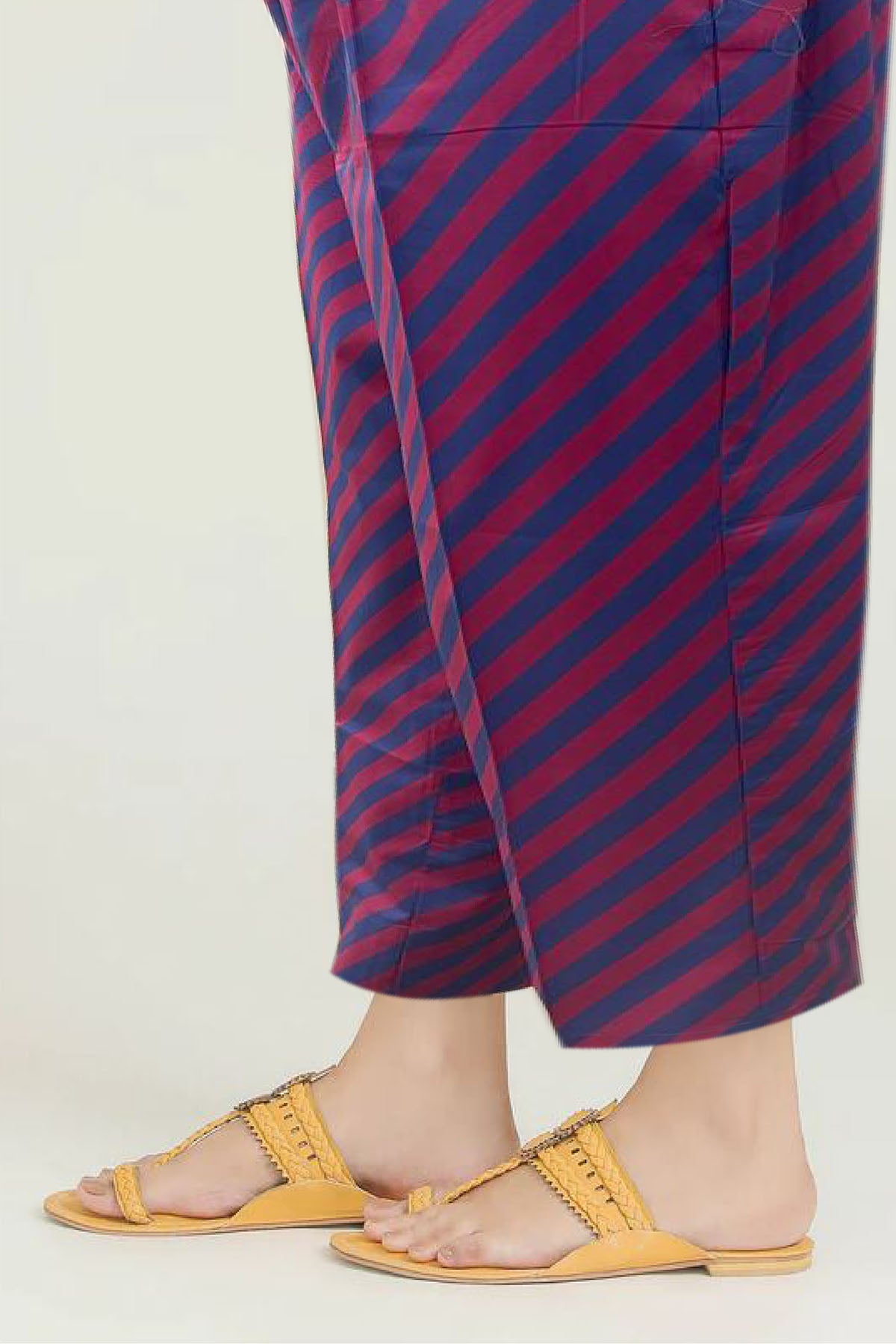 Pakistani Magenta and Navy Digital Printed Cotton Trouser (1-Pc) - Image 2