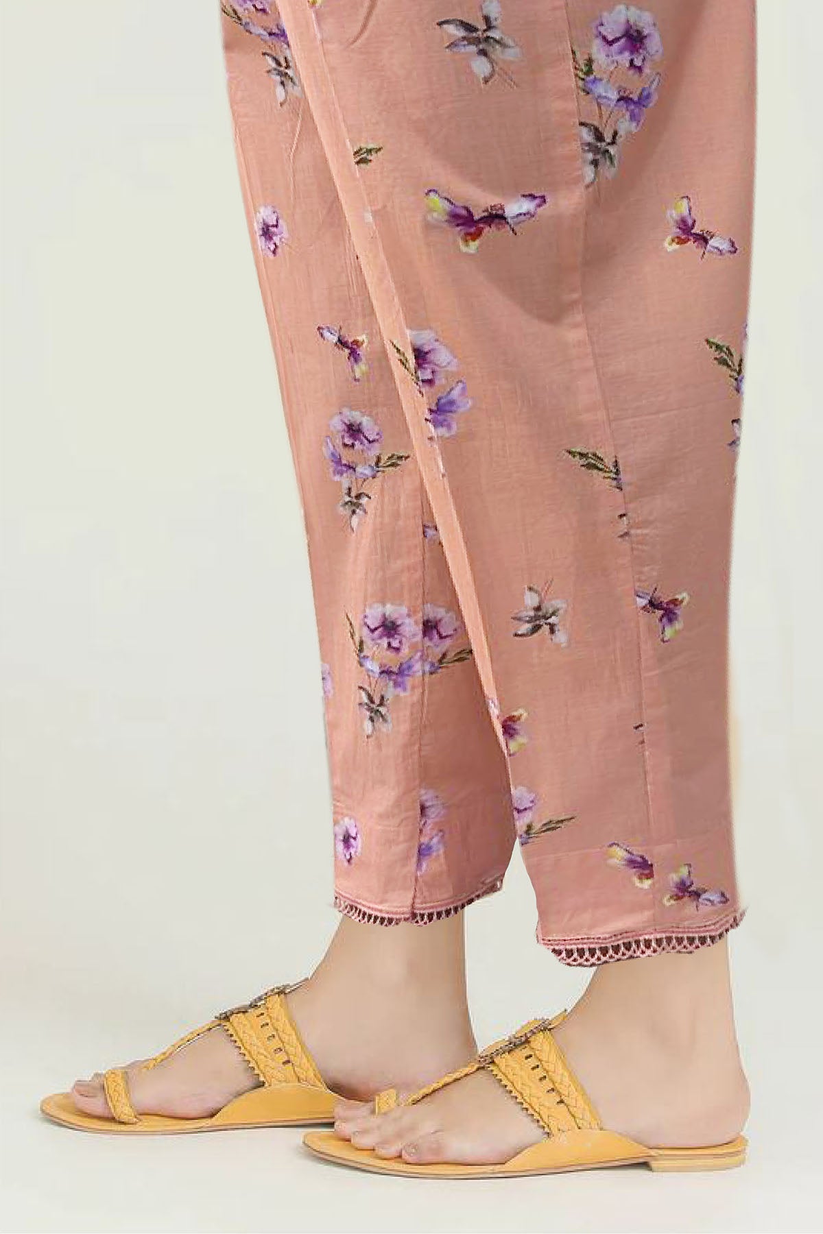 Pakistani Peach Digital Printed Cotton Trouser (1-Pc) - Image 2