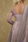 Light Purple Zardozi Organza Anarkali Dress (2-Piece) - Image 4