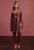 Plum Screen-Printed Raw Silk Angrakha Set (2-Piece) - Image 3