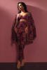 Plum Screen-Printed Raw Silk Angrakha Set (2-Piece) - Image 4