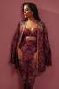 Plum Screen-Printed Raw Silk Angrakha Set (2-Piece) - Image 8