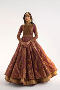 Pakistani Purple Embroidered Net Anarkali Dress (3-Piece) - Image 7