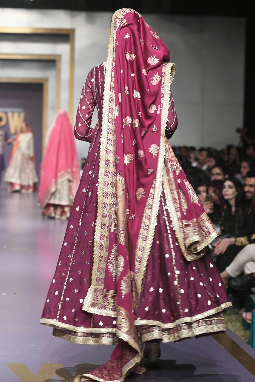 Purple Zardozi & Mirror Work Organza Anarkali (3-Piece) - Image 4