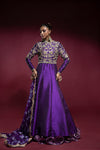 Purple Zardozi & Crystal Raw Silk Anarkali (2-Piece) - Image 1