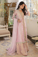 Pakistani Lavender Zardozi Lame Angrakha Dress (3-Piece) - Image 4