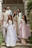 Pakistani Lavender Zardozi Lame Angrakha Dress (3-Piece) - Image 8