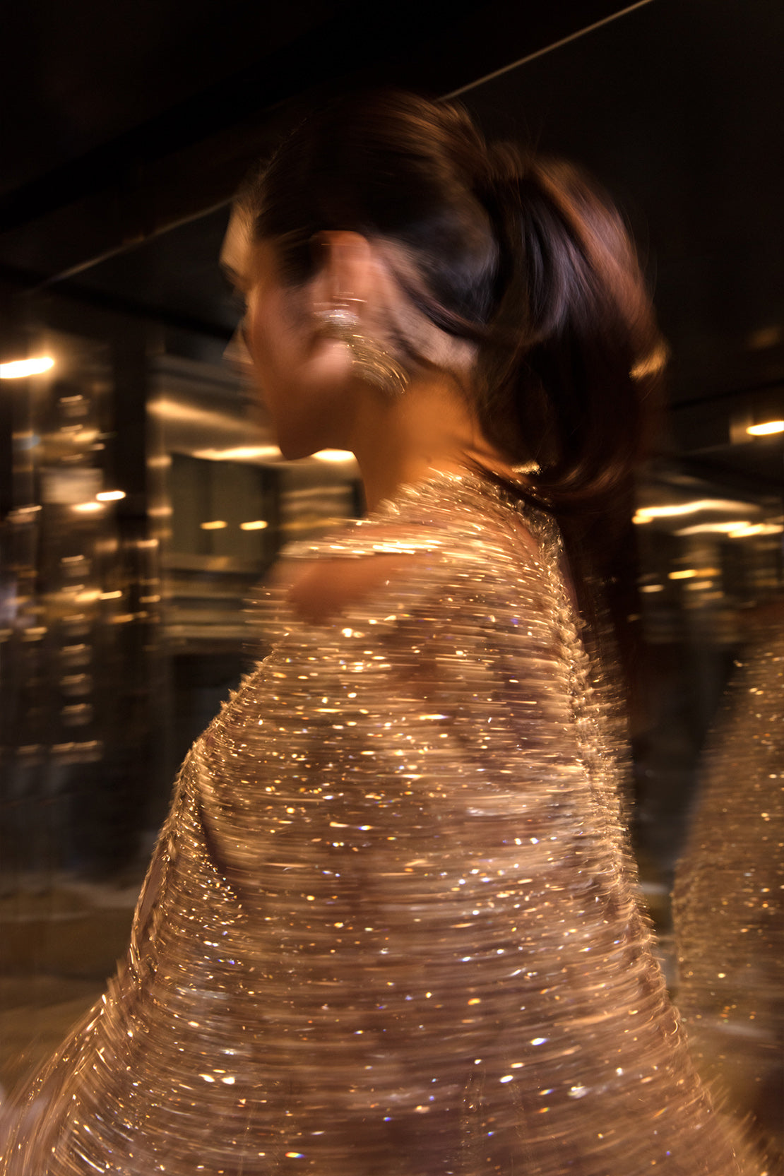 Lavender Swarovski Embellished Net Cape Dress (2-Piece) - Image 6