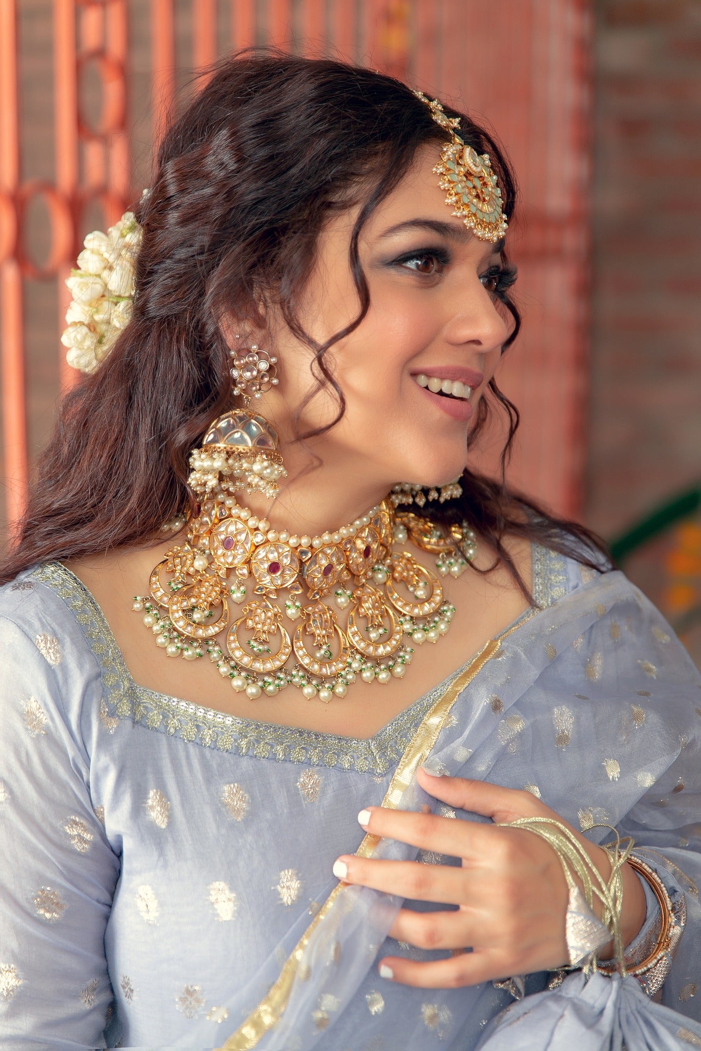 Light Purple Zari Gota Karandi Gharara (3-Piece) - Image 5