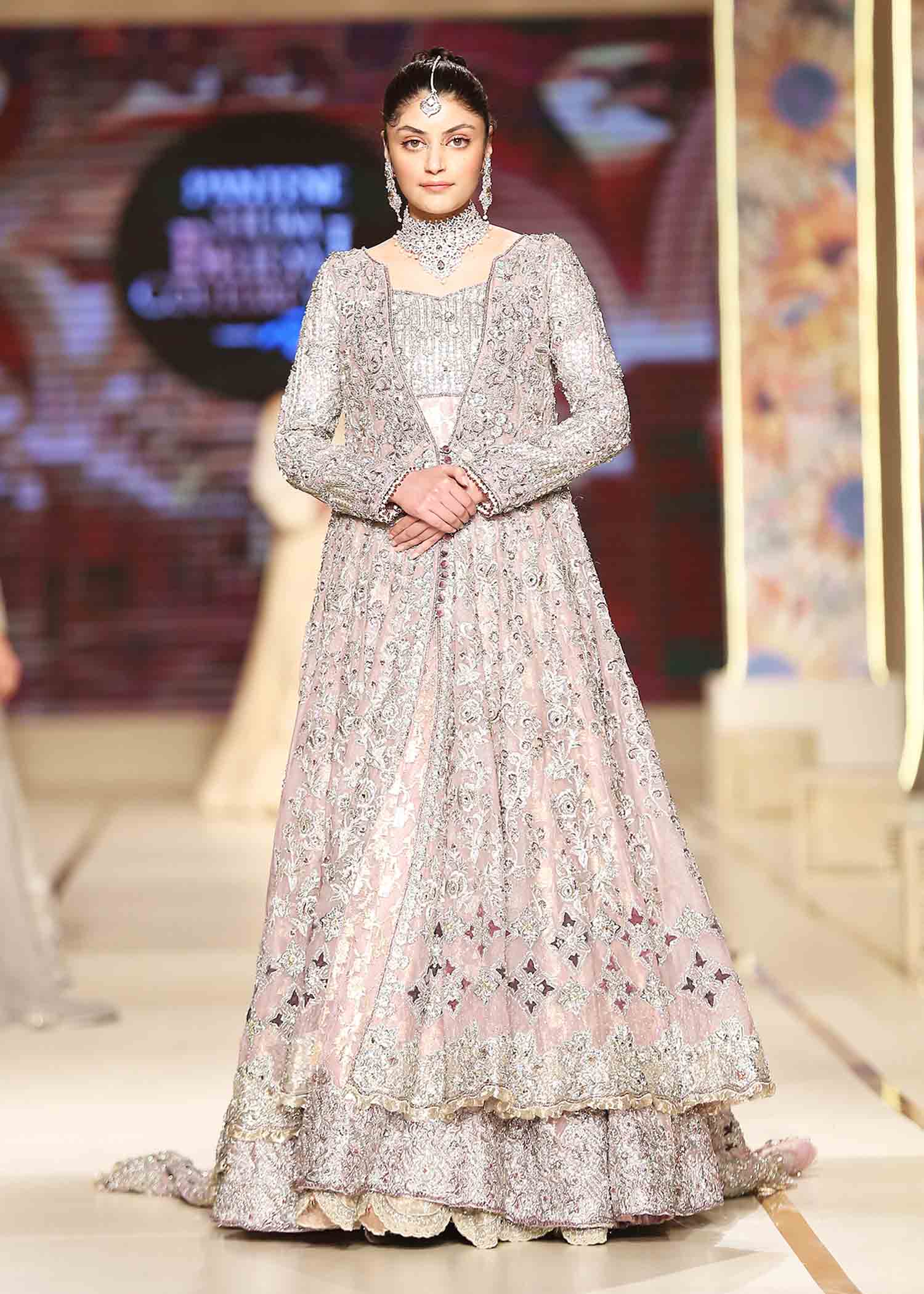 Lilac Kora Dabka Silk Mysuri High-Low Gown (1-Pc) - Image 1