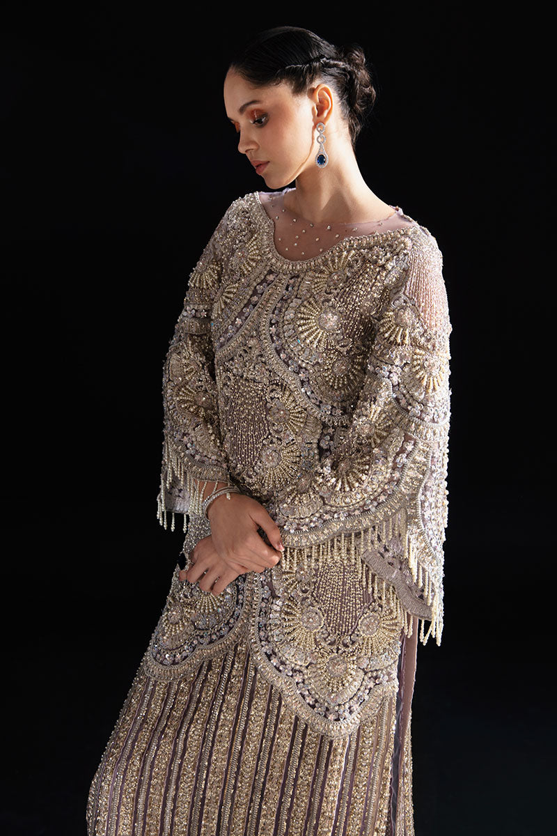 Lilac Hand-Embellished Net Gown (1-Pc) - Image 2