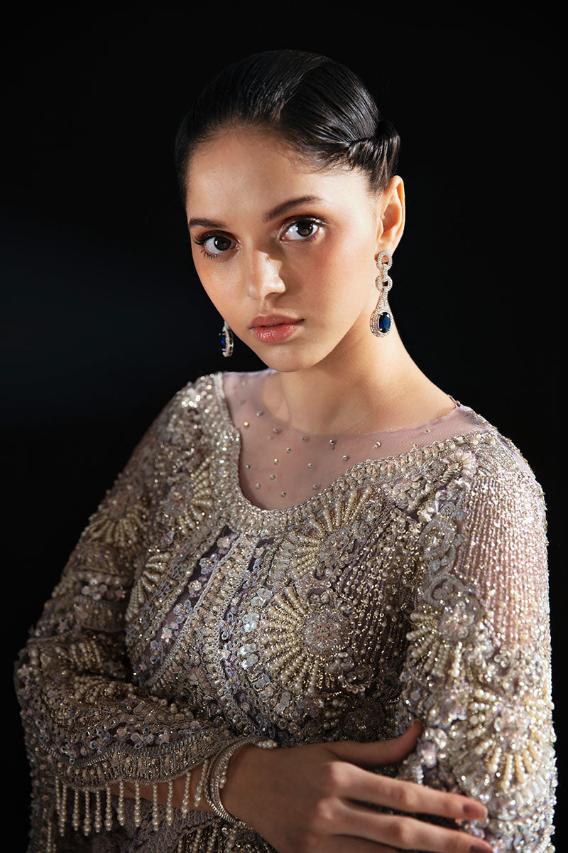 Lilac Hand-Embellished Net Gown (1-Pc) - Image 5