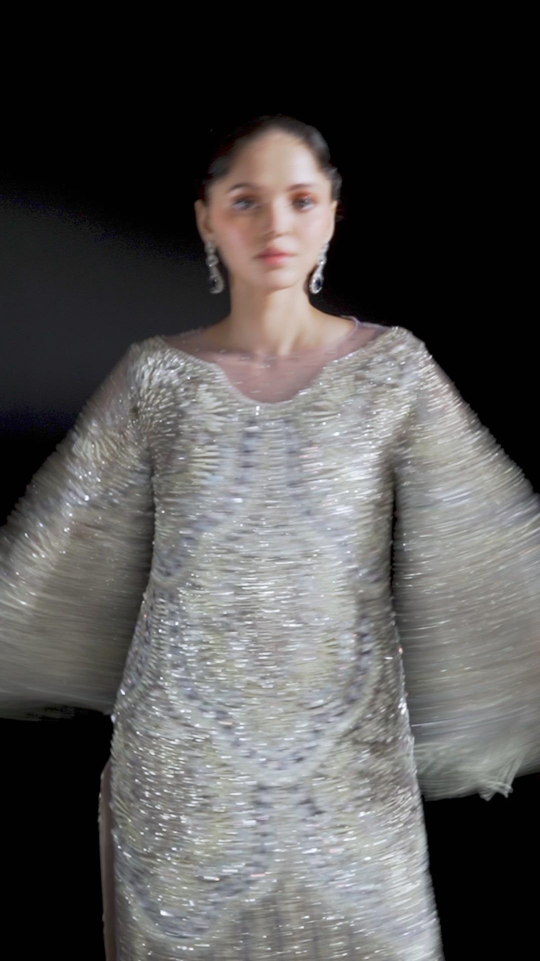 Lilac Hand-Embellished Net Gown (1-Pc) - Image 6