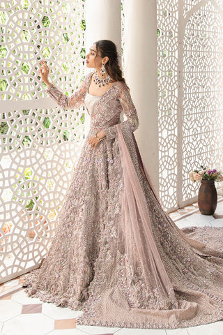 Pakistani Lavender Hand-Embellished Net Bridal Gown (2-Piece) - Image 5