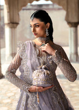 Pakistani Lavender Hand-Embellished Net Organza Maxi (2-Piece) - Image 3